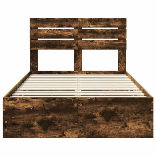 vidaXL Rám postele Dymová dub 120 x 200 cm Inžinierske drevo – Obrázok 8