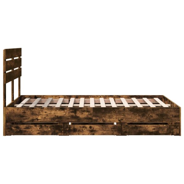 vidaXL Rám postele Dymová dub 120 x 200 cm Inžinierske drevo – Obrázok 9