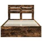 vidaXL Rám postele Dymová dub 120 x 190 cm Inžinierske drevo – Obrázok 8