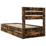 vidaXL Rám postele Dymová dub 100 x 200 cm Inžinierske drevo – Obrázok 10
