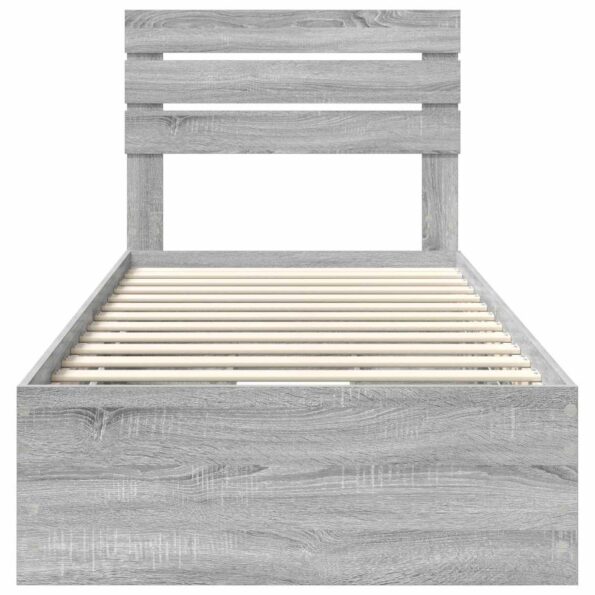 vidaXL Rám postele Sivý Sonoma 100 x 200 cm Inžinierske drevo – Obrázok 8