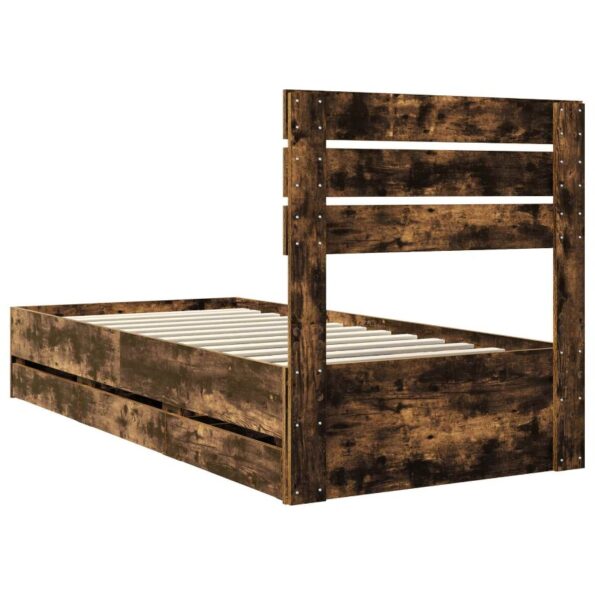 vidaXL Rám postele Dymová dub 90 x 190 cm Inžinierske drevo – Obrázok 10