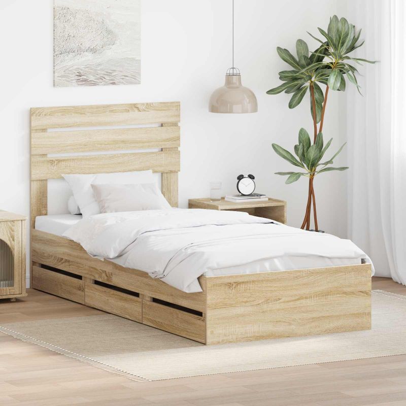3411540_1.jpg vidaXL Rám postele Sonoma dub 75 x 190 cm Inžinierske drevo – Obrázok 1