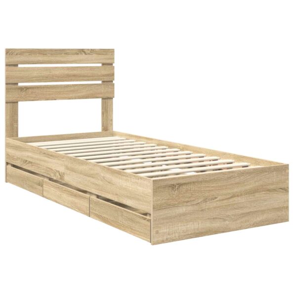 vidaXL Rám postele Sonoma dub 75 x 190 cm Inžinierske drevo – Obrázok 4