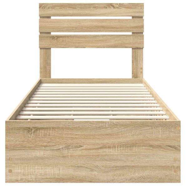 vidaXL Rám postele Sonoma dub 75 x 190 cm Inžinierske drevo – Obrázok 8