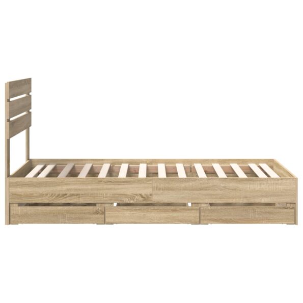 vidaXL Rám postele Sonoma dub 75 x 190 cm Inžinierske drevo – Obrázok 9