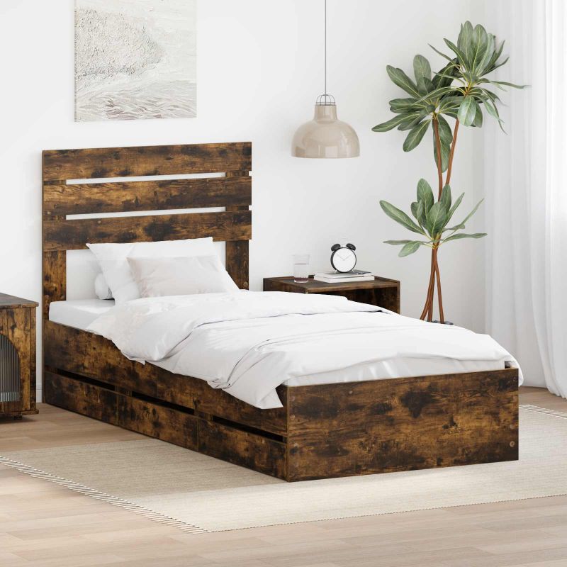 3411542_1.jpg vidaXL Rám postele Dymová dub 75 x 190 cm Inžinierske drevo – Obrázok 1
