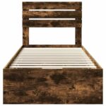 vidaXL Rám postele Dymová dub 75 x 190 cm Inžinierske drevo – Obrázok 8