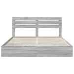vidaXL Rám postele Sivý Sonoma 200 x 200 cm Kompozitné drevo – Obrázok 8