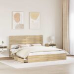 vidaXL Úložná posteľ Sonoma dub 180 x 200 cm Kompozitné drevo – Obrázok 3