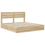 vidaXL Úložná posteľ Sonoma dub 180 x 200 cm Kompozitné drevo – Obrázok 4