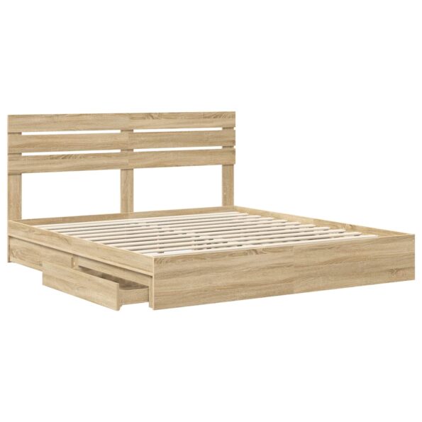 vidaXL Úložná posteľ Sonoma dub 180 x 200 cm Kompozitné drevo – Obrázok 5