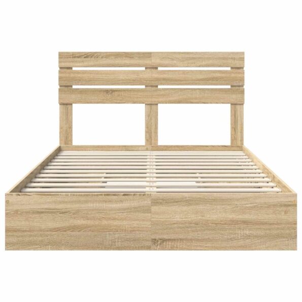 vidaXL Úložná posteľ Sonoma dub 160 x 200 cm Kompozitné drevo – Obrázok 8