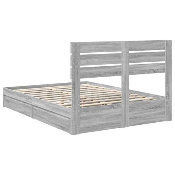 vidaXL Úložná posteľ Sivý Sonoma 160 x 200 cm Kompozitné drevo – Obrázok 10
