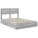 vidaXL Úložná posteľ Sivý Sonoma 160 x 200 cm Kompozitné drevo – Obrázok 4