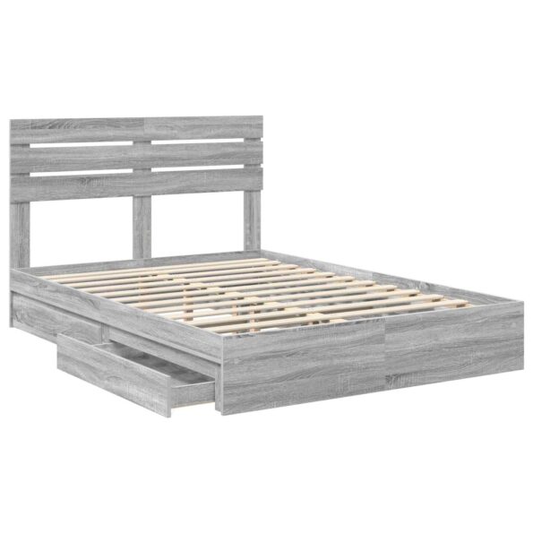 vidaXL Úložná posteľ Sivý Sonoma 160 x 200 cm Kompozitné drevo – Obrázok 5