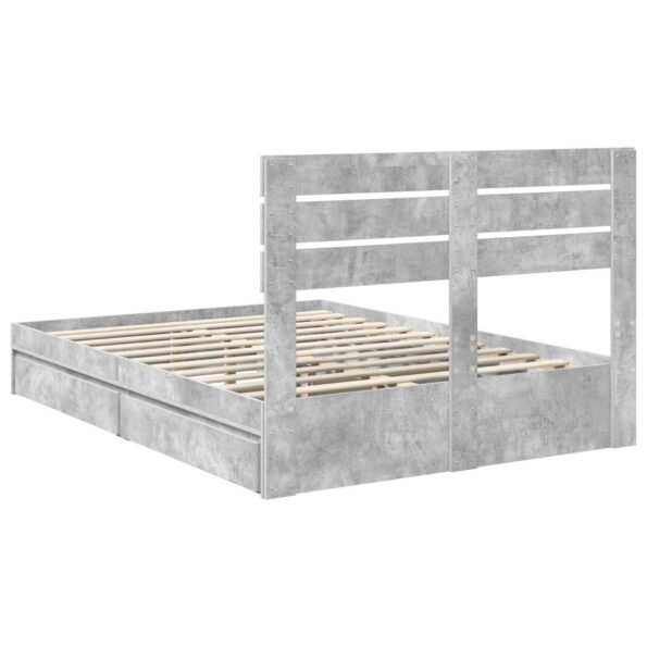 vidaXL Úložná posteľ Betónová šedá 150 x 200 cm Kompozitné drevo – Obrázok 10