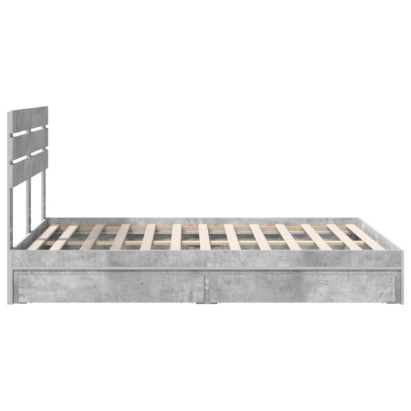 vidaXL Úložná posteľ Betónová šedá 150 x 200 cm Kompozitné drevo – Obrázok 9