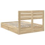 vidaXL Úložná posteľ Sonoma dub 140 x 200 cm Kompozitné drevo – Obrázok 10