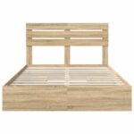 vidaXL Úložná posteľ Sonoma dub 140 x 190 cm Kompozitné drevo – Obrázok 8
