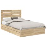 vidaXL Úložná posteľ Sonoma dub 135 x 190 cm Kompozitné drevo – Obrázok 2