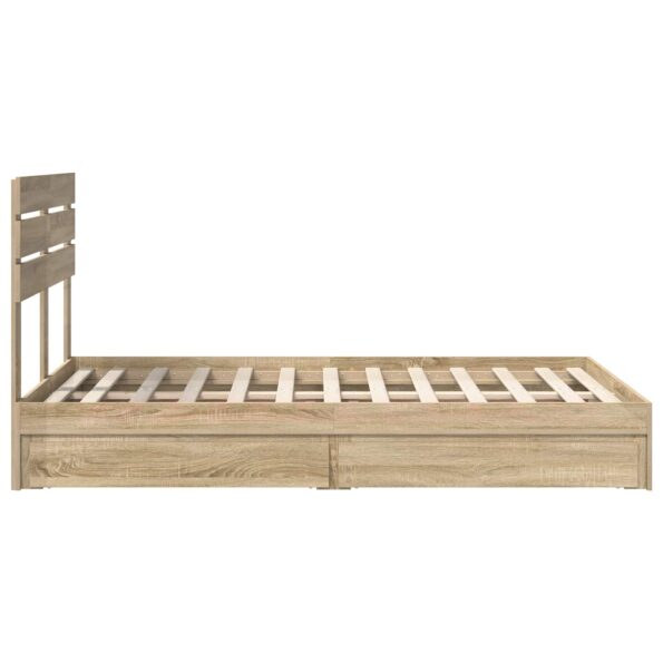 vidaXL Úložná posteľ Sonoma dub 135 x 190 cm Kompozitné drevo – Obrázok 9