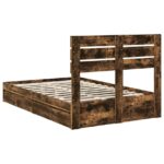 vidaXL Rám postele Dymová dub 135 x 190 cm Kompozitné drevo – Obrázok 10