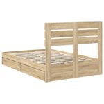 vidaXL Úložná posteľ Sonoma dub 120 x 200 cm Kompozitné drevo – Obrázok 10