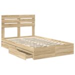 vidaXL Úložná posteľ Sonoma dub 120 x 200 cm Kompozitné drevo – Obrázok 5