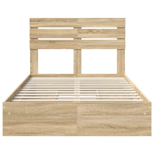 vidaXL Úložná posteľ Sonoma dub 120 x 200 cm Kompozitné drevo – Obrázok 8