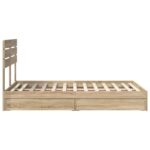 vidaXL Úložná posteľ Sonoma dub 120 x 200 cm Kompozitné drevo – Obrázok 9