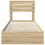 vidaXL Rám postele Sonoma dub 100 x 200 cm Kompozitné drevo – Obrázok 8