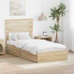 vidaXL Úložná posteľ Sonoma dub 90 x 200 cm Kompozitné drevo