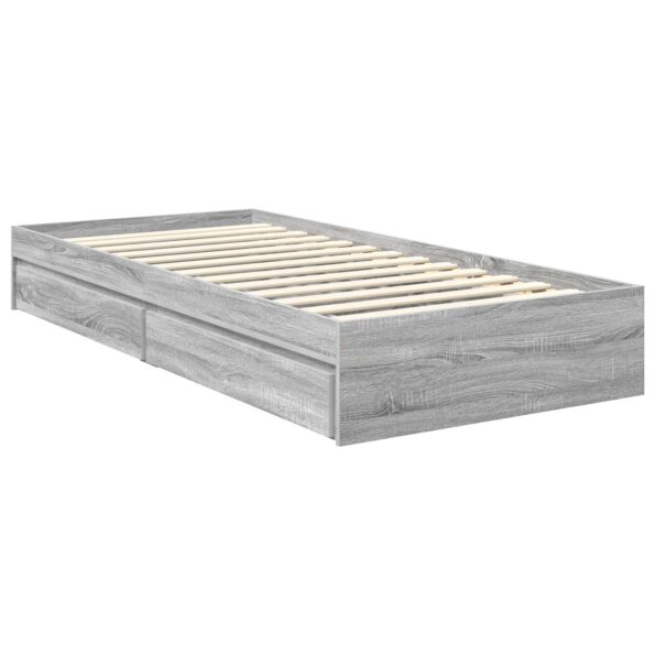 vidaXL Úložná posteľ Dymová dub 90 x 190 cm Kompozitné drevo – Obrázok 6