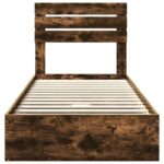 vidaXL Úložná posteľ Dymová dub 90 x 190 cm Kompozitné drevo – Obrázok 8