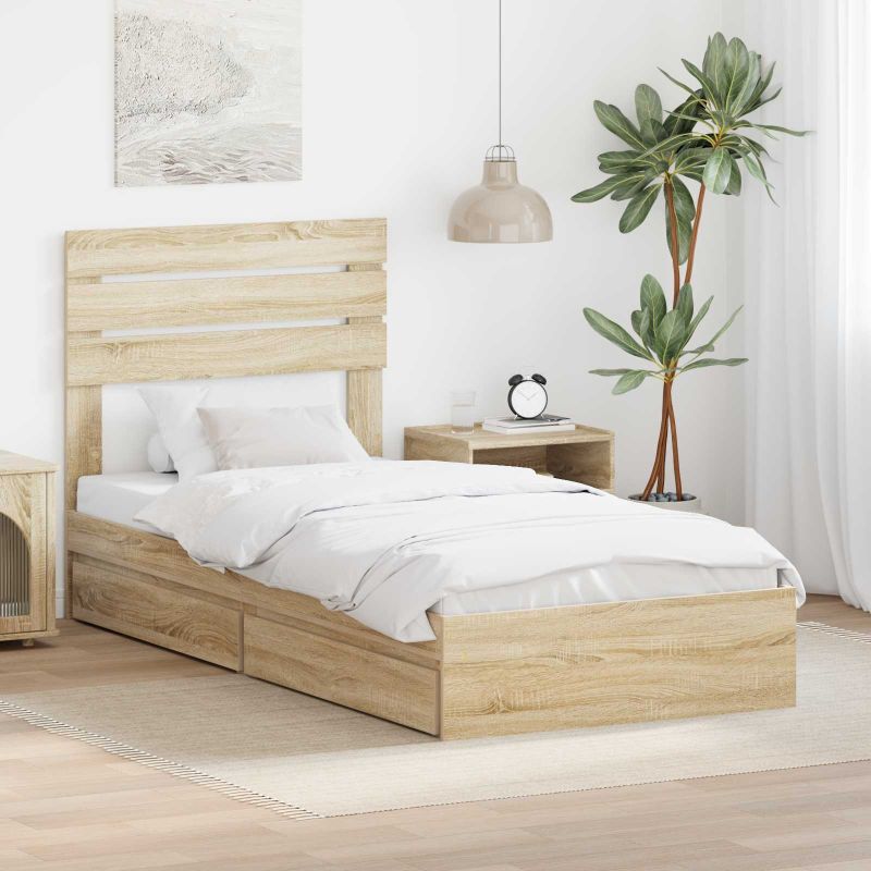 3411605_1.jpg vidaXL Úložná posteľ Sonoma dub 75 x 190 cm Kompozitné drevo – Obrázok 1