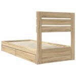 vidaXL Úložná posteľ Sonoma dub 75 x 190 cm Kompozitné drevo – Obrázok 10