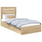 vidaXL Úložná posteľ Sonoma dub 75 x 190 cm Kompozitné drevo – Obrázok 2