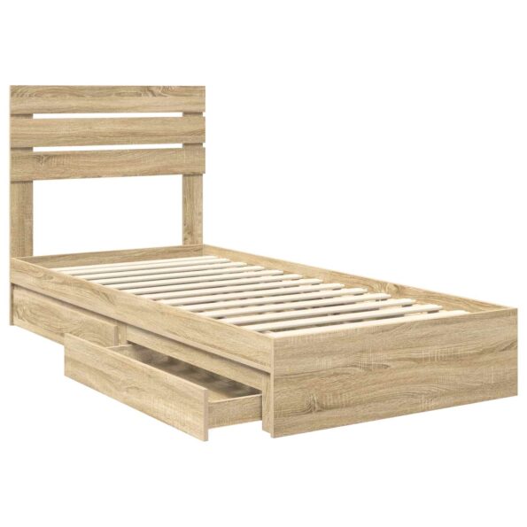 vidaXL Úložná posteľ Sonoma dub 75 x 190 cm Kompozitné drevo – Obrázok 5