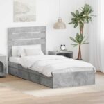 vidaXL Úložná posteľ Betónová šedá 70 x 190 cm Kompozitné drevo