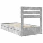 vidaXL Úložná posteľ Betónová šedá 70 x 190 cm Kompozitné drevo – Obrázok 10