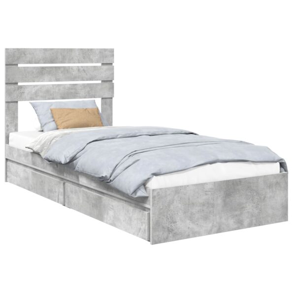 vidaXL Úložná posteľ Betónová šedá 70 x 190 cm Kompozitné drevo – Obrázok 2