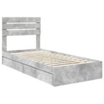 vidaXL Úložná posteľ Betónová šedá 70 x 190 cm Kompozitné drevo – Obrázok 4