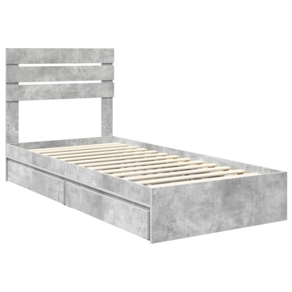 vidaXL Úložná posteľ Betónová šedá 70 x 190 cm Kompozitné drevo – Obrázok 4