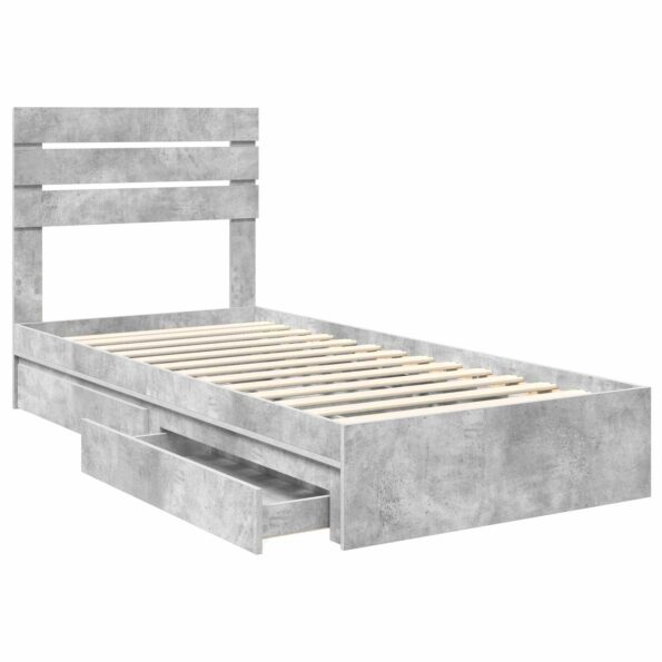 vidaXL Úložná posteľ Betónová šedá 70 x 190 cm Kompozitné drevo – Obrázok 5