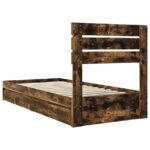 vidaXL Úložná posteľ Dymová dub 75 x 190 cm Kompozitné drevo – Obrázok 10