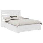 vidaXL Rám postele so zásuvkou s čelnou doskou Kompozitné drevo – Obrázok 2