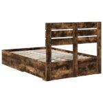 vidaXL Rám postele Dymová dub 135 x 190 cm Kompozitné drevo – Obrázok 10