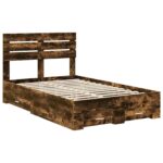 vidaXL Rám postele Dymová dub 135 x 190 cm Kompozitné drevo – Obrázok 4