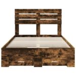 vidaXL Rám postele Dymová dub 120 x 190 cm Kompozitné drevo – Obrázok 8
